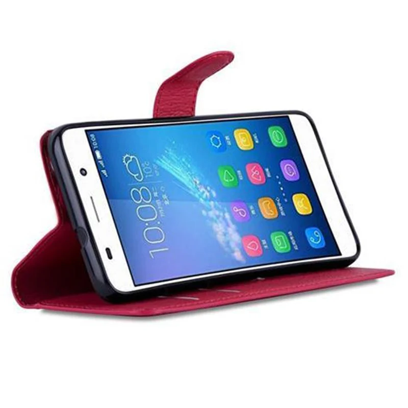 Cadorabo Hülle kompatibel mit Huawei Y6 2015 / Honor 4A Schutzhülle mit Magnetverschluss, Standfunktion und Kartenfach
