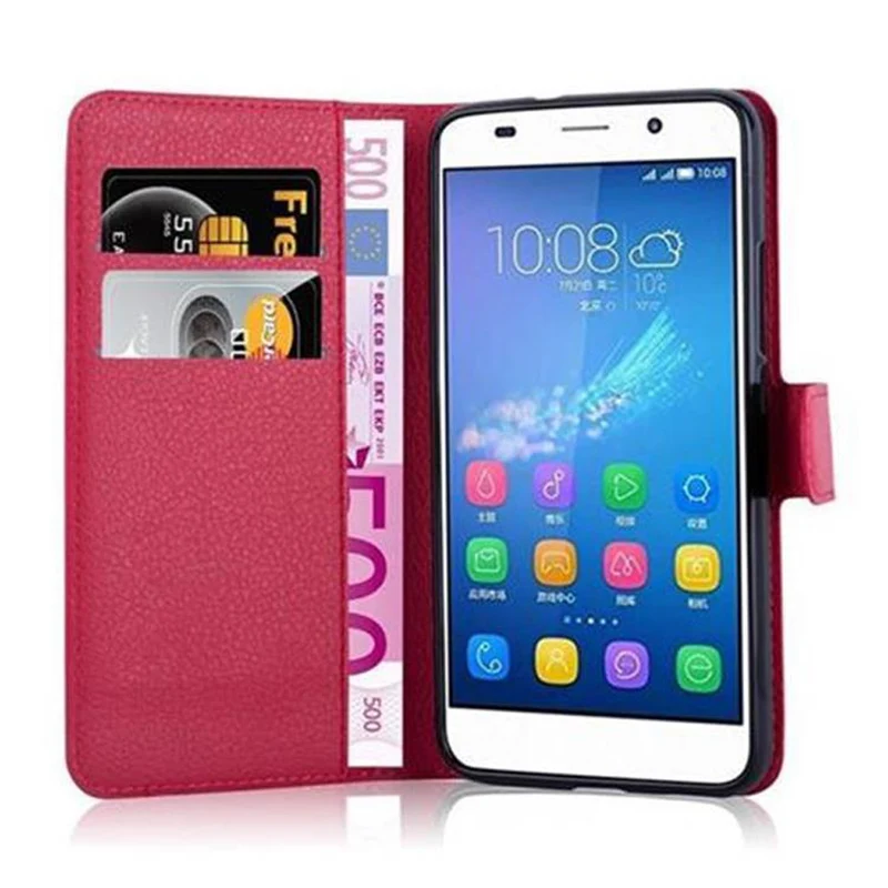 Cadorabo Hülle kompatibel mit Huawei Y6 2015 / Honor 4A Schutzhülle mit Magnetverschluss, Standfunktion und Kartenfach