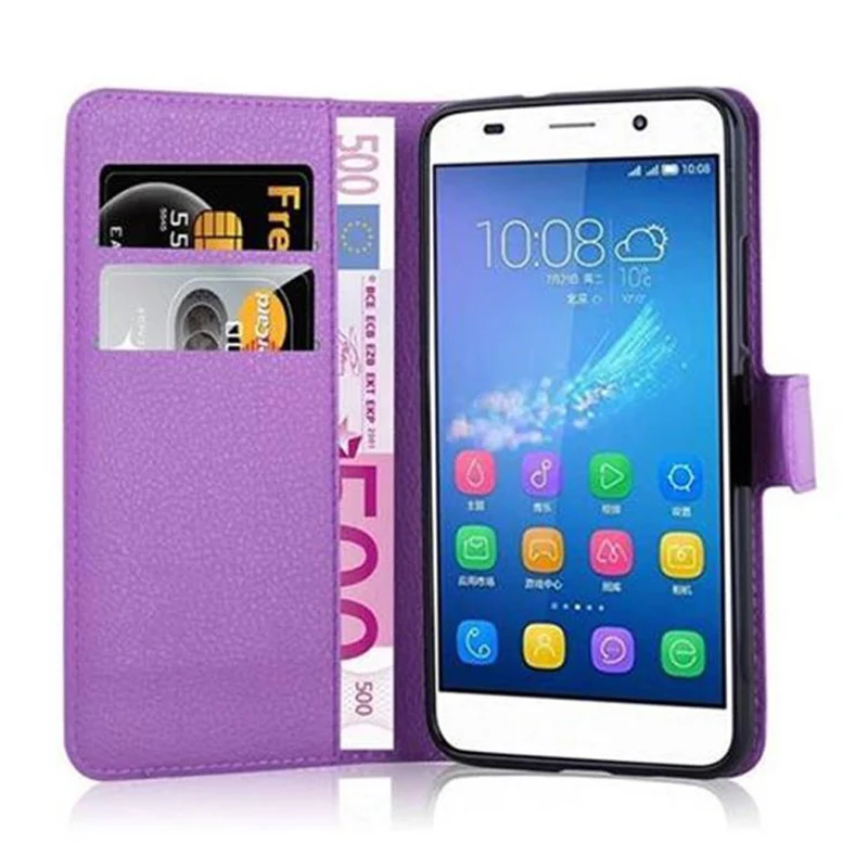 Cadorabo Hülle kompatibel mit Huawei Y6 2015 / Honor 4A Schutzhülle mit Magnetverschluss, Standfunktion und Kartenfach