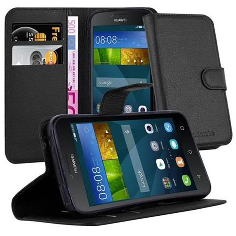 Cadorabo Hülle kompatibel mit Huawei Y5 2015 / Y5C / Y540 / Y541 / Y520 Schutzhülle mit Magnetverschluss, Standfunktion und Kartenfach