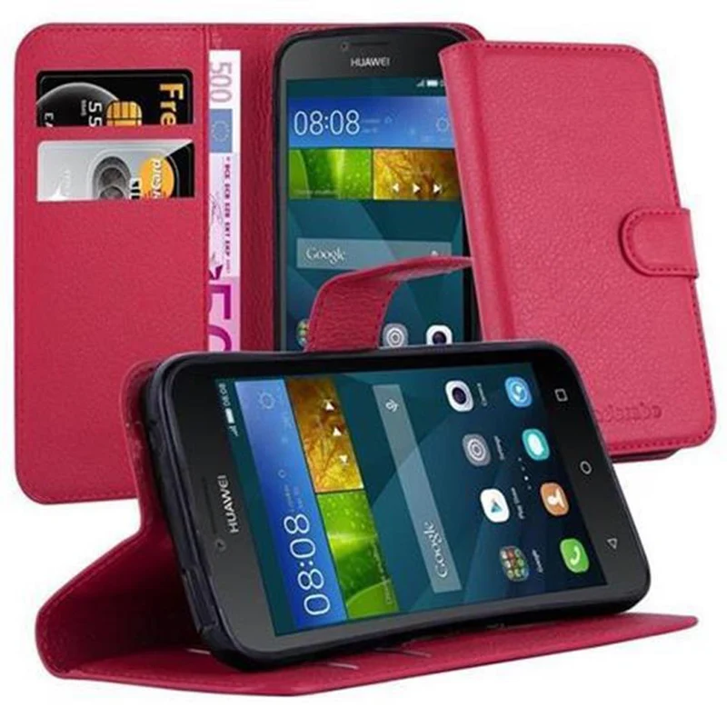 Cadorabo Hülle kompatibel mit Huawei Y5 2015 / Y5C / Y540 / Y541 / Y520 Schutzhülle mit Magnetverschluss, Standfunktion und Kartenfach