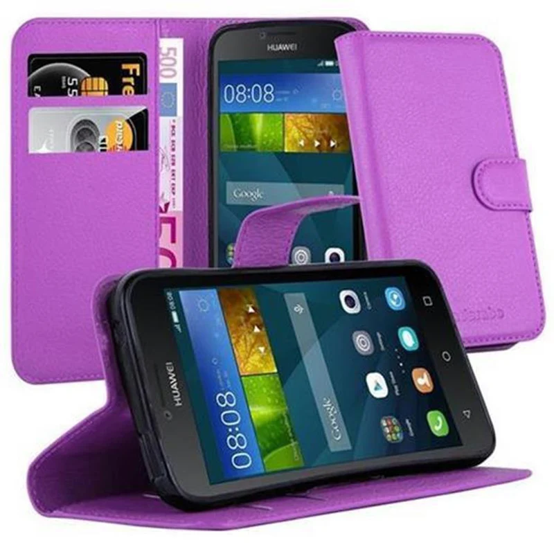 Cadorabo Hülle kompatibel mit Huawei Y5 2015 / Y5C / Y540 / Y541 / Y520 Schutzhülle mit Magnetverschluss, Standfunktion und Kartenfach