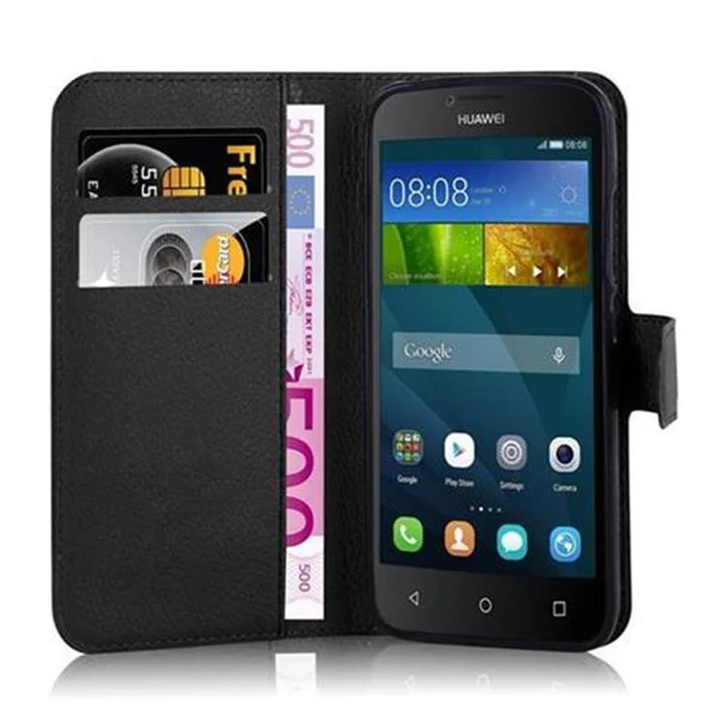 Cadorabo Hülle kompatibel mit Huawei Y5 2015 / Y5C / Y540 / Y541 / Y520 Schutzhülle mit Magnetverschluss, Standfunktion und Kartenfach