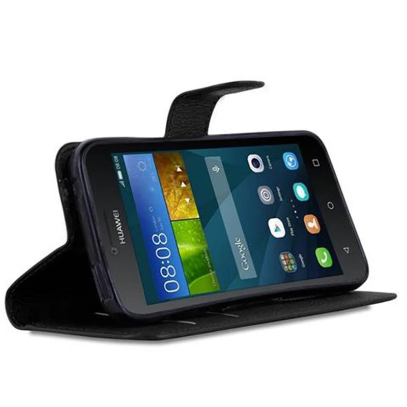 Cadorabo Hülle kompatibel mit Huawei Y5 2015 / Y5C / Y540 / Y541 / Y520 Schutzhülle mit Magnetverschluss, Standfunktion und Kartenfach