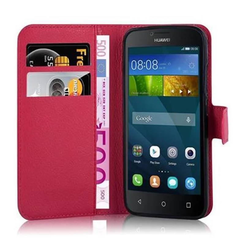 Cadorabo Hülle kompatibel mit Huawei Y5 2015 / Y5C / Y540 / Y541 / Y520 Schutzhülle mit Magnetverschluss, Standfunktion und Kartenfach