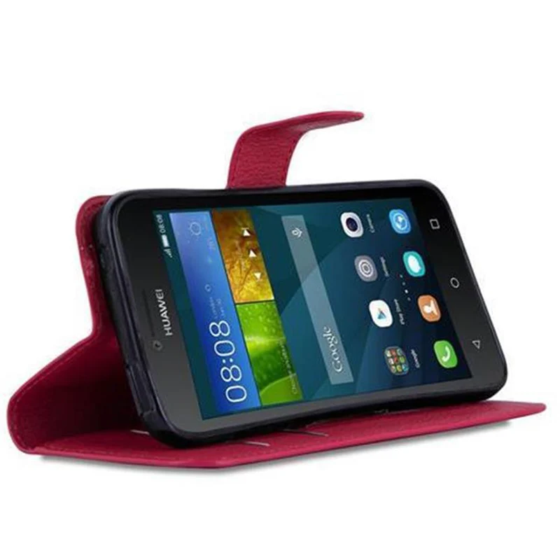Cadorabo Hülle kompatibel mit Huawei Y5 2015 / Y5C / Y540 / Y541 / Y520 Schutzhülle mit Magnetverschluss, Standfunktion und Kartenfach