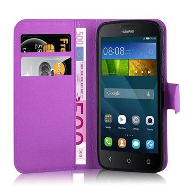Cadorabo Hülle kompatibel mit Huawei Y5 2015 / Y5C / Y540 / Y541 / Y520 Schutzhülle mit Magnetverschluss, Standfunktion und Kartenfach
