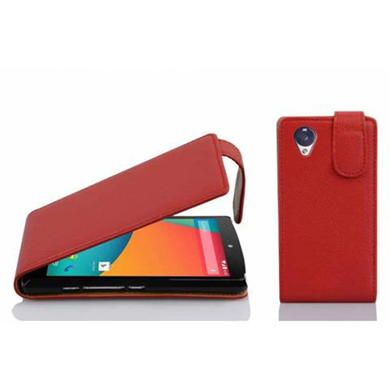 Cadorabo Hülle kompatibel mit LG Google NEXUS 5 Schutzhülle im Flip Design aus strukturiertem Kunstleder