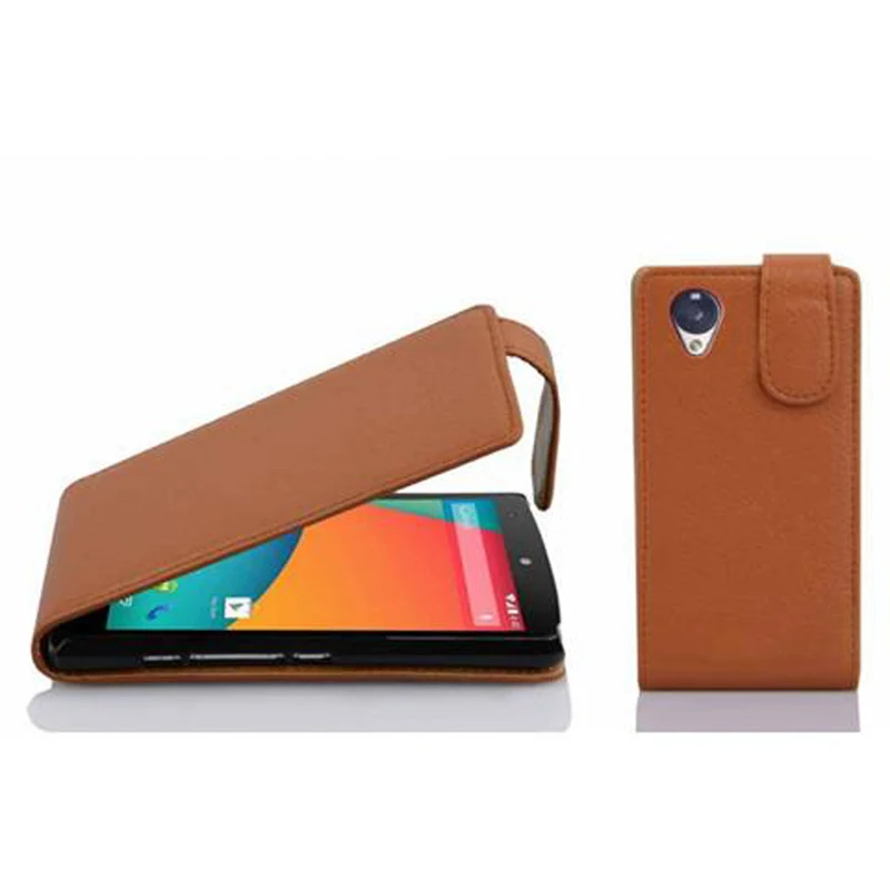 Cadorabo Hülle kompatibel mit LG Google NEXUS 5 Schutzhülle im Flip Design aus strukturiertem Kunstleder