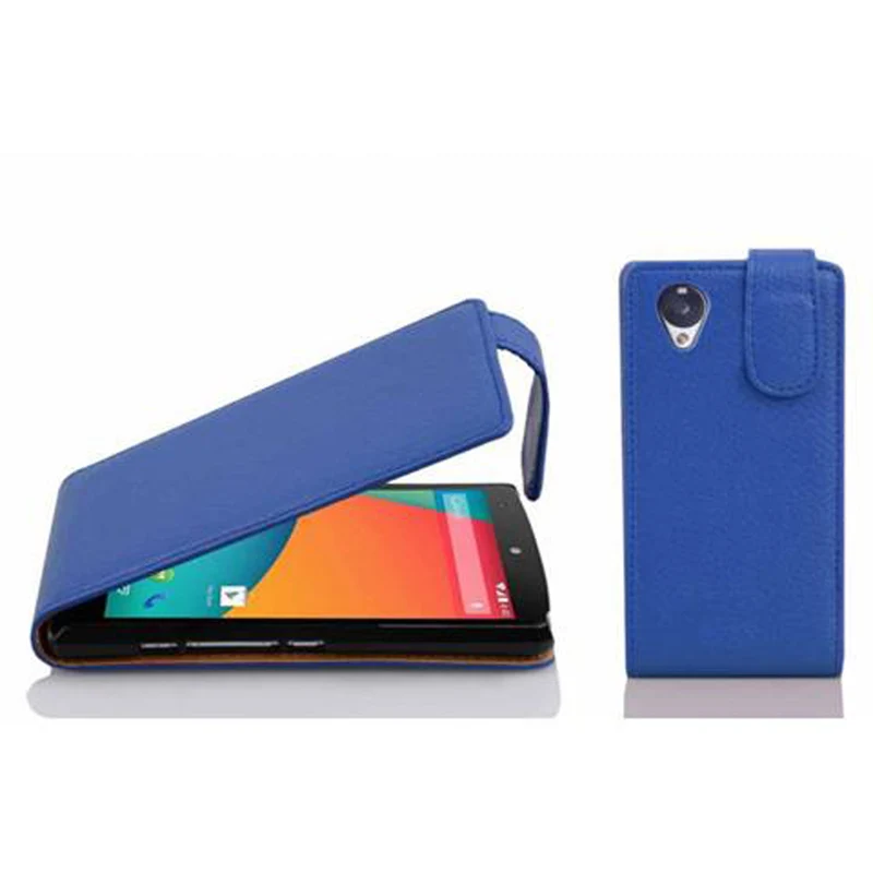 Cadorabo Hülle kompatibel mit LG Google NEXUS 5 Schutzhülle im Flip Design aus strukturiertem Kunstleder
