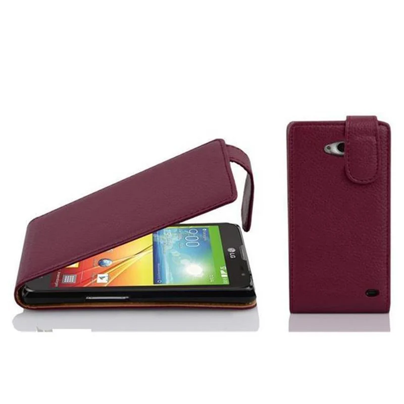 Cadorabo Hülle kompatibel mit LG L70 (1. SIM) Schutzhülle im Flip Design aus strukturiertem Kunstleder
