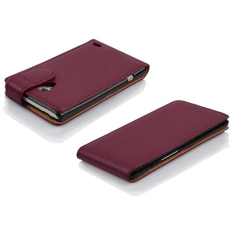 Cadorabo Hülle kompatibel mit LG L70 (1. SIM) Schutzhülle im Flip Design aus strukturiertem Kunstleder
