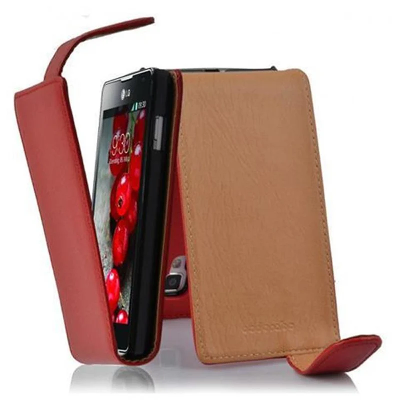 Cadorabo Hülle kompatibel mit LG OPTIMUS L7 II Schutzhülle im Flip Design aus strukturiertem Kunstleder