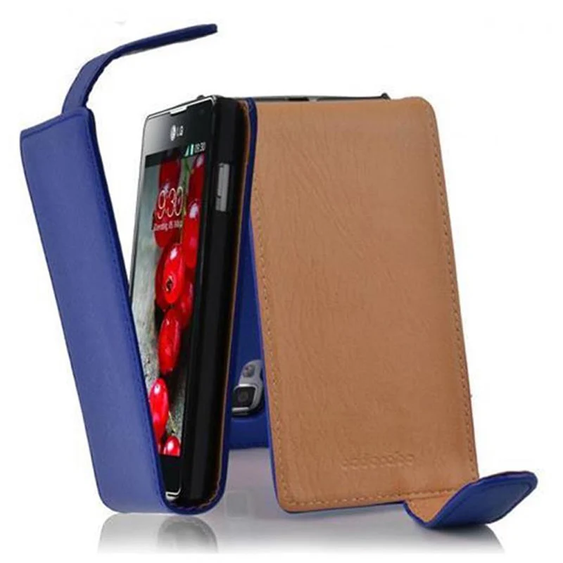 Cadorabo Hülle kompatibel mit LG OPTIMUS L7 II Schutzhülle im Flip Design aus strukturiertem Kunstleder