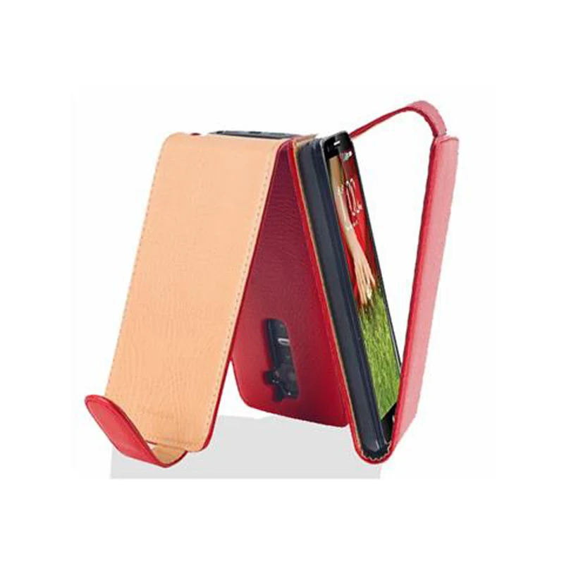 Cadorabo Hülle kompatibel mit LG G2 Schutzhülle im Flip Design aus strukturiertem Kunstleder