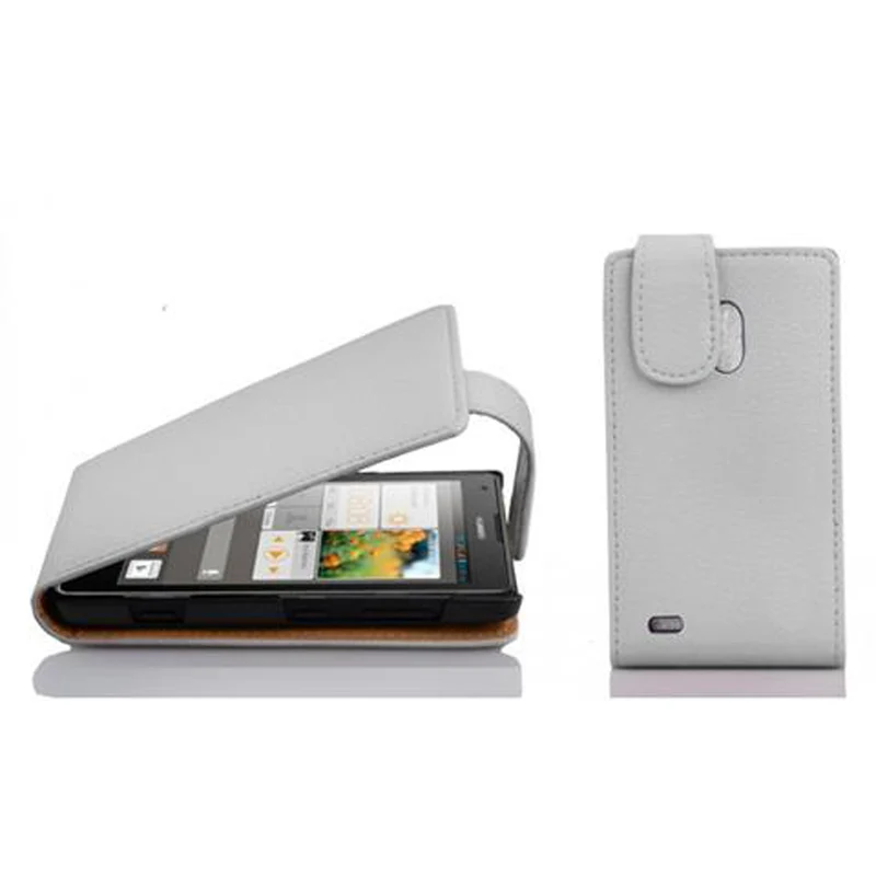 Cadorabo Hülle kompatibel mit Huawei ASCEND G700 Schutzhülle im Flip Design aus strukturiertem Kunstleder