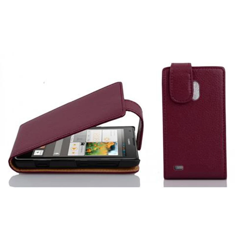 Cadorabo Hülle kompatibel mit Huawei ASCEND G700 Schutzhülle im Flip Design aus strukturiertem Kunstleder