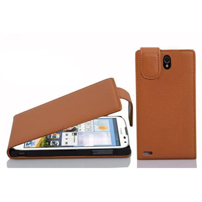 Cadorabo Hülle kompatibel mit Huawei ASCEND G610 Schutzhülle im Flip Design aus strukturiertem Kunstleder