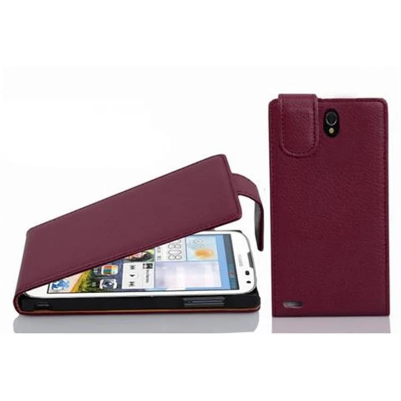 Cadorabo Hülle kompatibel mit Huawei ASCEND G610 Schutzhülle im Flip Design aus strukturiertem Kunstleder