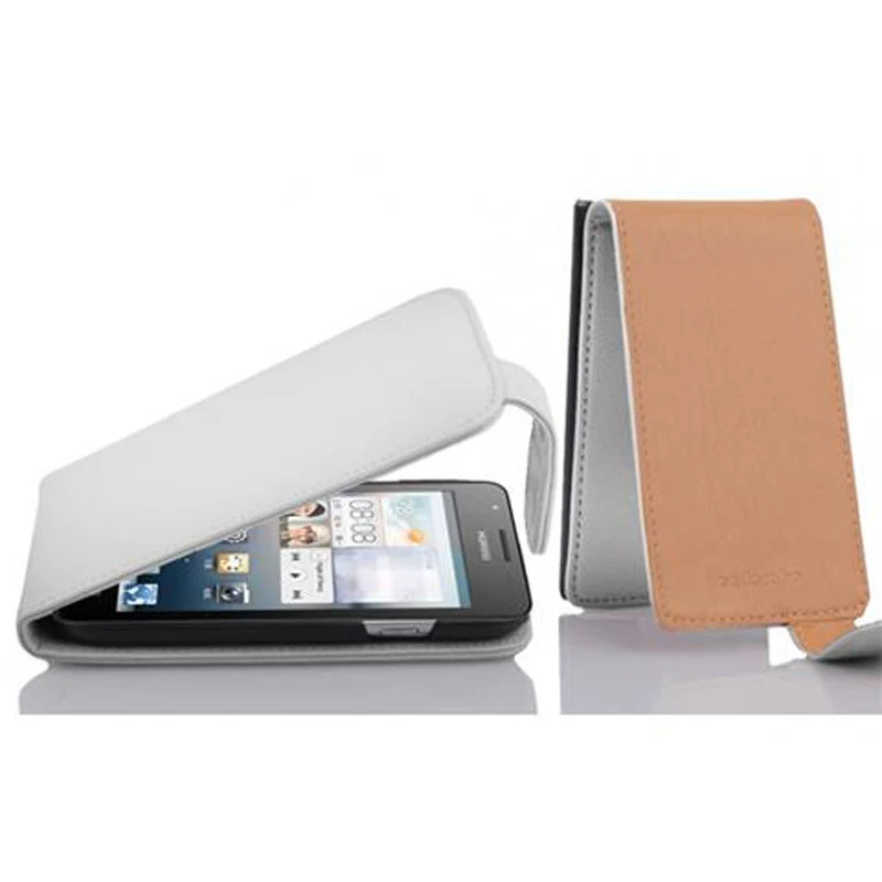 Cadorabo Hülle kompatibel mit Huawei ASCEND G510 / G520 / G525 Schutzhülle im Flip Design aus strukturiertem Kunstleder