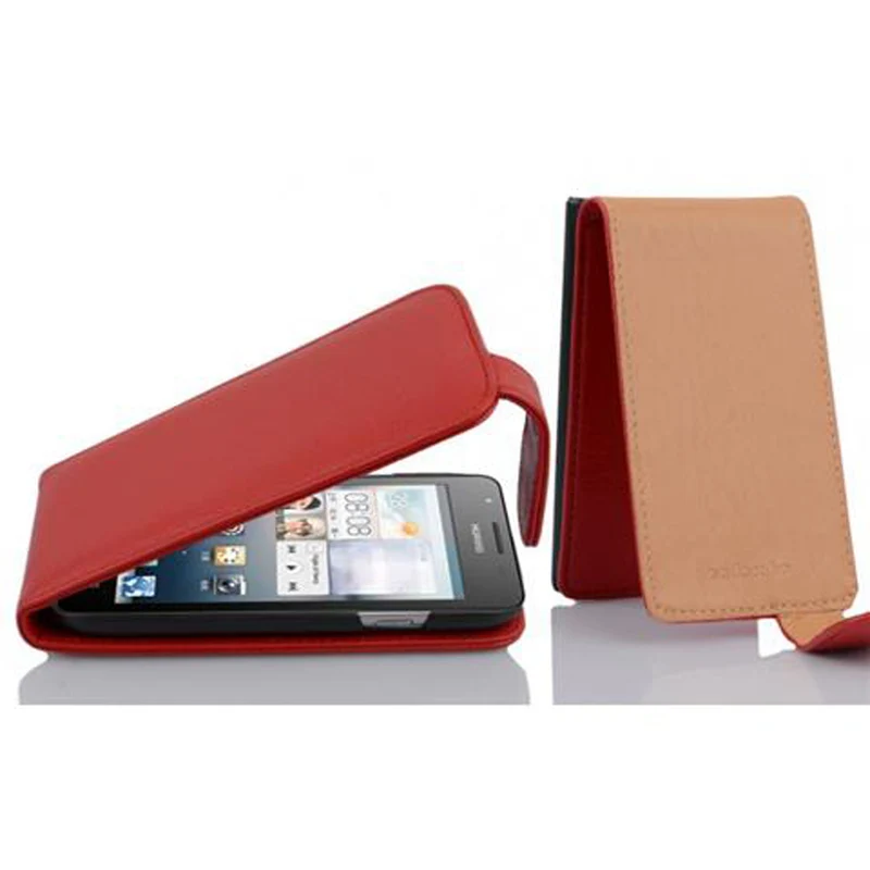 Cadorabo Hülle kompatibel mit Huawei ASCEND G510 / G520 / G525 Schutzhülle im Flip Design aus strukturiertem Kunstleder