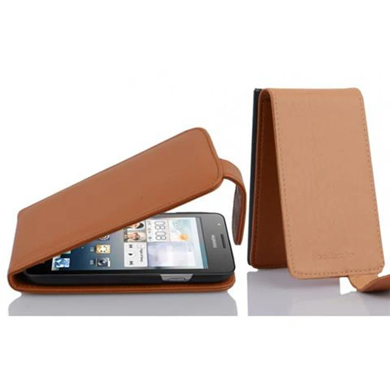 Cadorabo Hülle kompatibel mit Huawei ASCEND G510 / G520 / G525 Schutzhülle im Flip Design aus strukturiertem Kunstleder