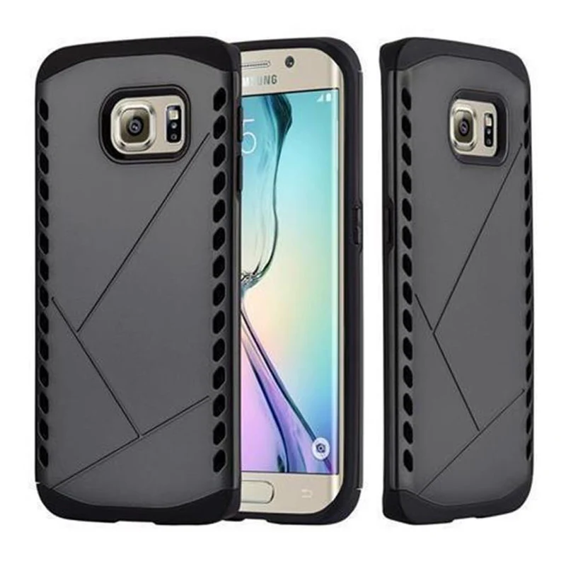 Cadorabo Hülle kompatibel mit Samsung Galaxy S6 EDGE Outdoor Hybrid Hard Case Schutzhülle im Heavy Duty Design