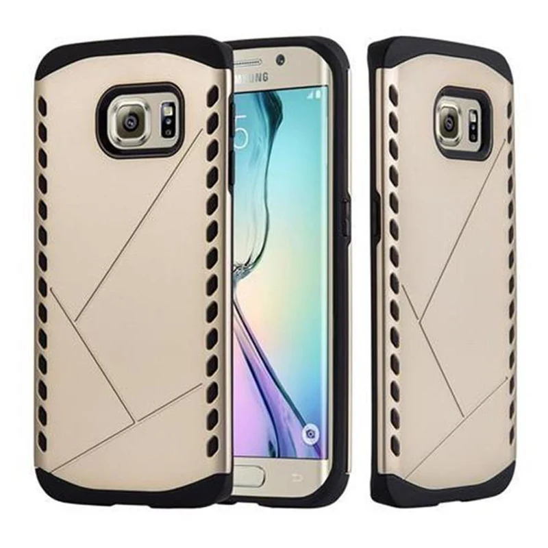 Cadorabo Hülle kompatibel mit Samsung Galaxy S6 EDGE Outdoor Hybrid Hard Case Schutzhülle im Heavy Duty Design