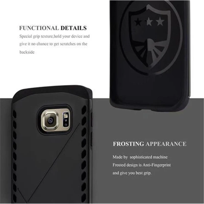 Cadorabo Hülle kompatibel mit Samsung Galaxy S6 EDGE Outdoor Hybrid Hard Case Schutzhülle im Heavy Duty Design