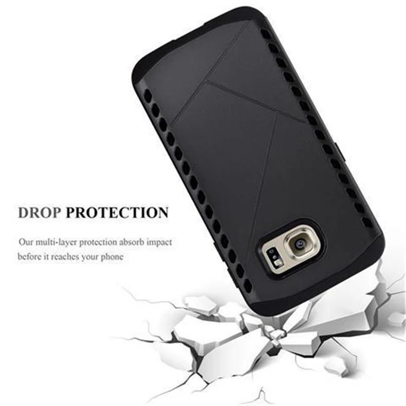 Cadorabo Hülle kompatibel mit Samsung Galaxy S6 EDGE Outdoor Hybrid Hard Case Schutzhülle im Heavy Duty Design