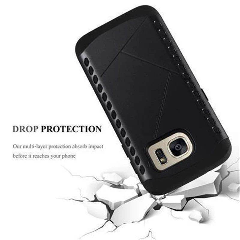 Cadorabo Hülle kompatibel mit Samsung Galaxy S6 EDGE Outdoor Hybrid Hard Case Schutzhülle im Heavy Duty Design
