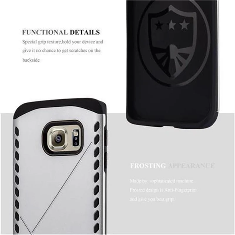 Cadorabo Hülle kompatibel mit Samsung Galaxy S6 EDGE Outdoor Hybrid Hard Case Schutzhülle im Heavy Duty Design