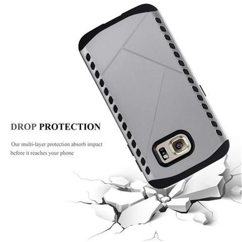 Cadorabo Hülle kompatibel mit Samsung Galaxy S6 EDGE Outdoor Hybrid Hard Case Schutzhülle im Heavy Duty Design