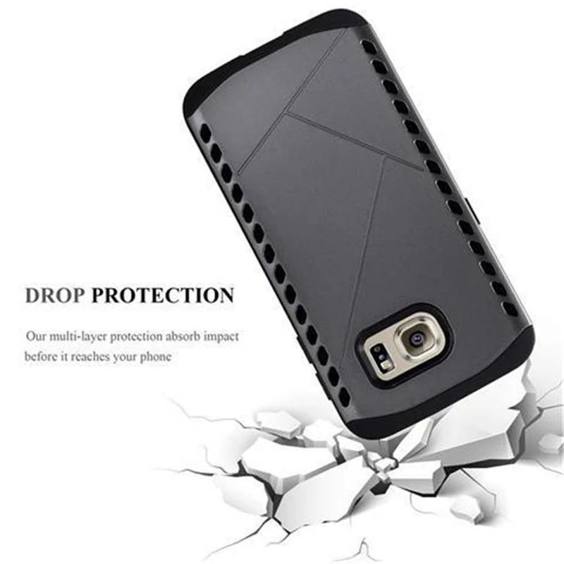 Cadorabo Hülle kompatibel mit Samsung Galaxy S6 EDGE Outdoor Hybrid Hard Case Schutzhülle im Heavy Duty Design