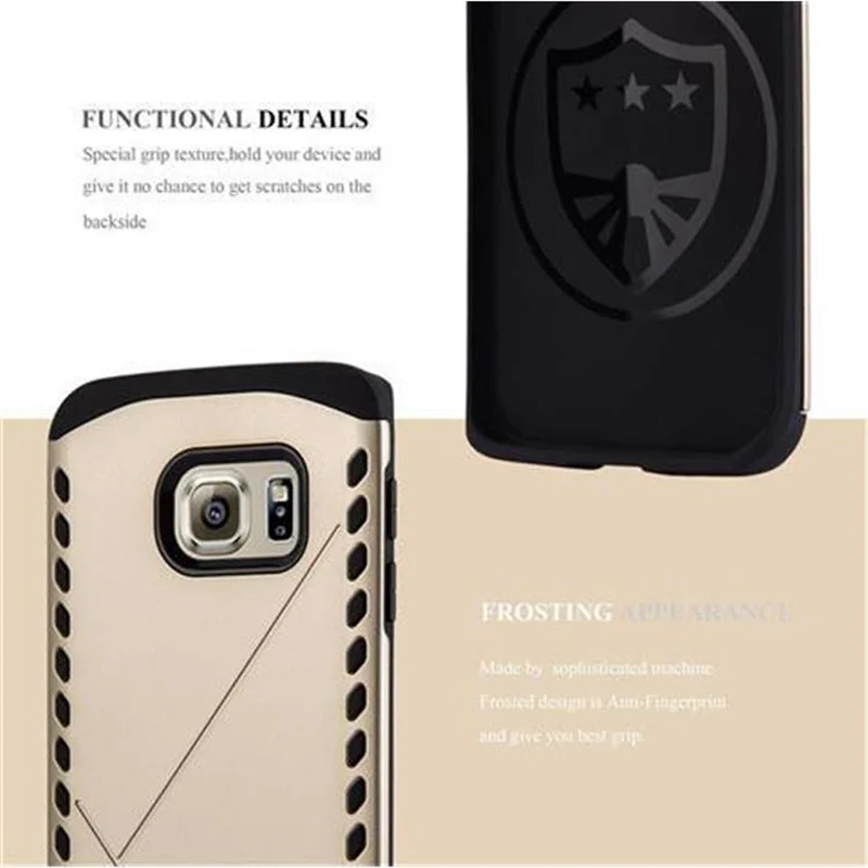 Cadorabo Hülle kompatibel mit Samsung Galaxy S6 EDGE Outdoor Hybrid Hard Case Schutzhülle im Heavy Duty Design
