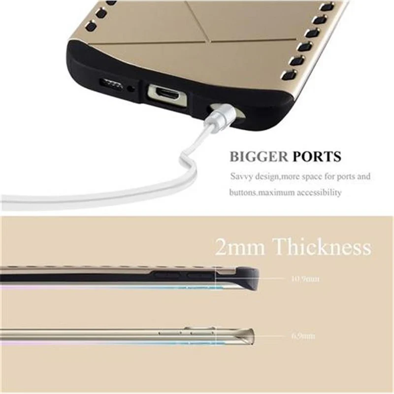 Cadorabo Hülle kompatibel mit Samsung Galaxy S6 EDGE Outdoor Hybrid Hard Case Schutzhülle im Heavy Duty Design
