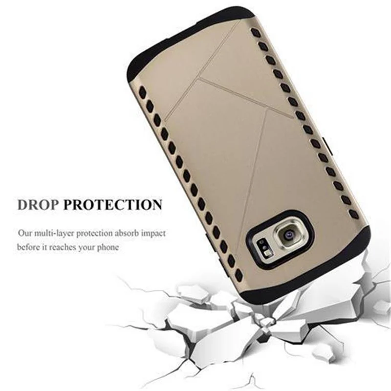 Cadorabo Hülle kompatibel mit Samsung Galaxy S6 EDGE Outdoor Hybrid Hard Case Schutzhülle im Heavy Duty Design
