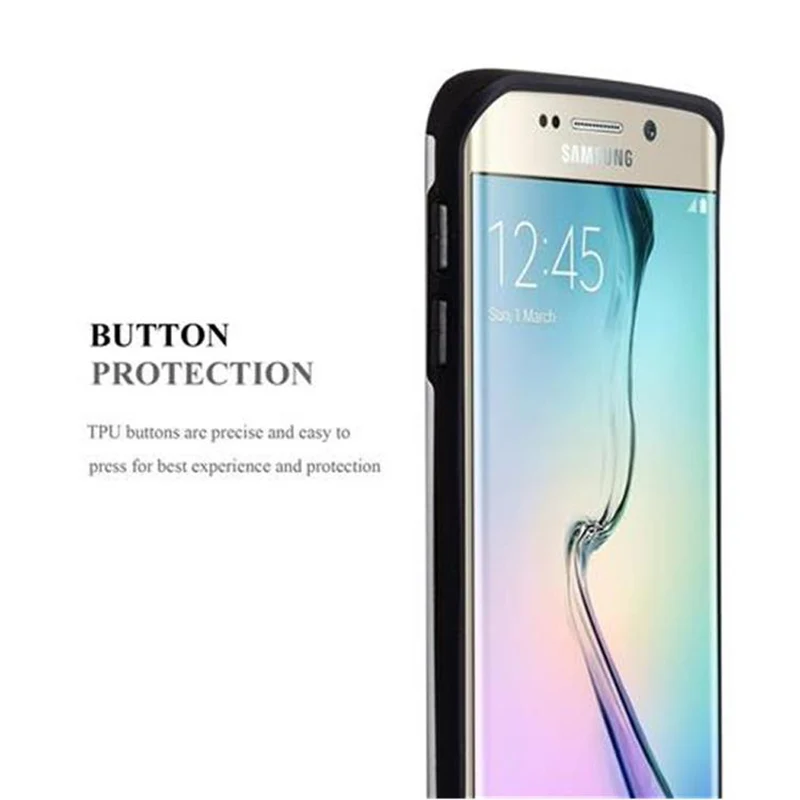 Cadorabo Hülle kompatibel mit Samsung Galaxy S6 EDGE Outdoor Hybrid Hard Case Schutzhülle im Heavy Duty Design