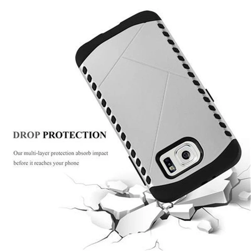 Cadorabo Hülle kompatibel mit Samsung Galaxy S6 Outdoor Hybrid Hard Case Schutzhülle im Heavy Duty Design