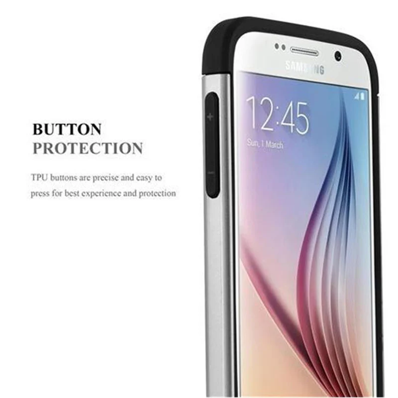 Cadorabo Hülle kompatibel mit Samsung Galaxy S6 Outdoor Hybrid Hard Case Schutzhülle im Heavy Duty Design