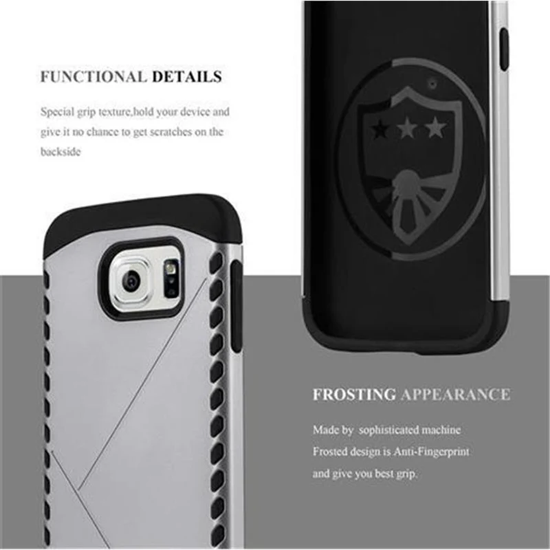 Cadorabo Hülle kompatibel mit Samsung Galaxy S6 Outdoor Hybrid Hard Case Schutzhülle im Heavy Duty Design
