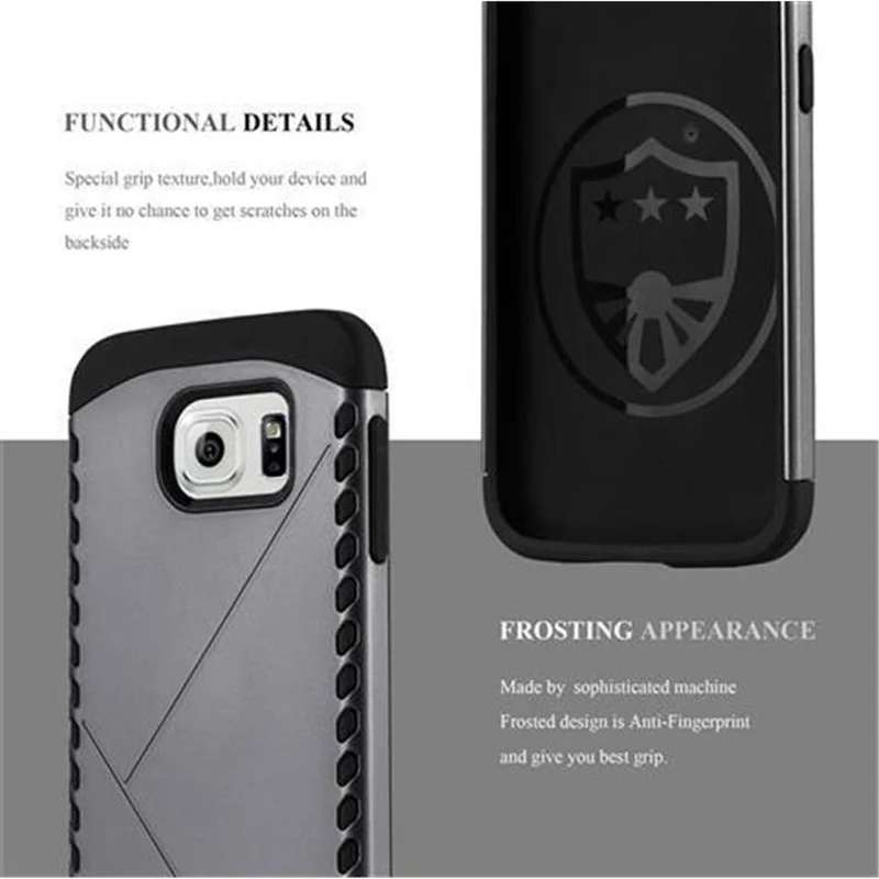 Cadorabo Hülle kompatibel mit Samsung Galaxy S6 Outdoor Hybrid Hard Case Schutzhülle im Heavy Duty Design