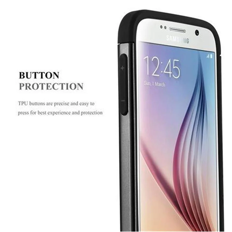 Cadorabo Hülle kompatibel mit Samsung Galaxy S6 Outdoor Hybrid Hard Case Schutzhülle im Heavy Duty Design