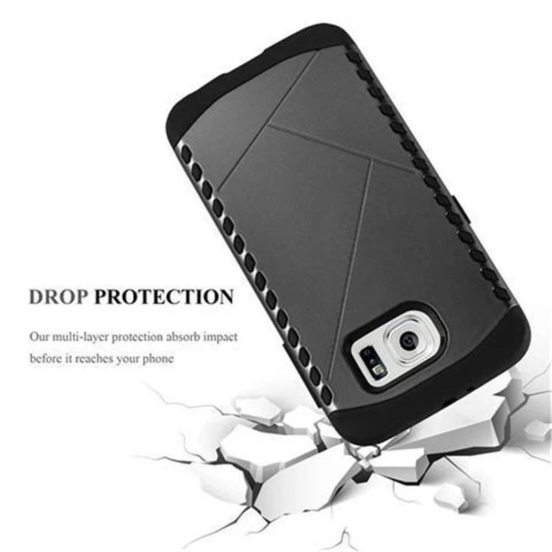 Cadorabo Hülle kompatibel mit Samsung Galaxy S6 Outdoor Hybrid Hard Case Schutzhülle im Heavy Duty Design