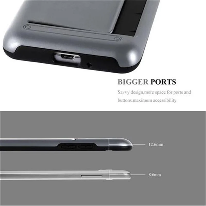 Cadorabo Hülle kompatibel mit Samsung Galaxy GRAND PRIME Outdoor Hybrid Hard Case Schutzhülle mit Kartenfach im Heavy Duty Design