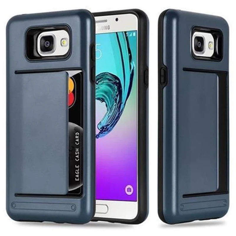 Cadorabo Hülle kompatibel mit Samsung Galaxy A5 2016 Outdoor Hybrid Hard Case Schutzhülle mit Kartenfach im Heavy Duty Design