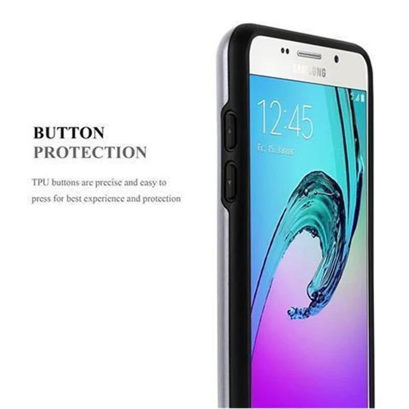 Cadorabo Hülle kompatibel mit Samsung Galaxy A5 2016 Outdoor Hybrid Hard Case Schutzhülle mit Kartenfach im Heavy Duty Design