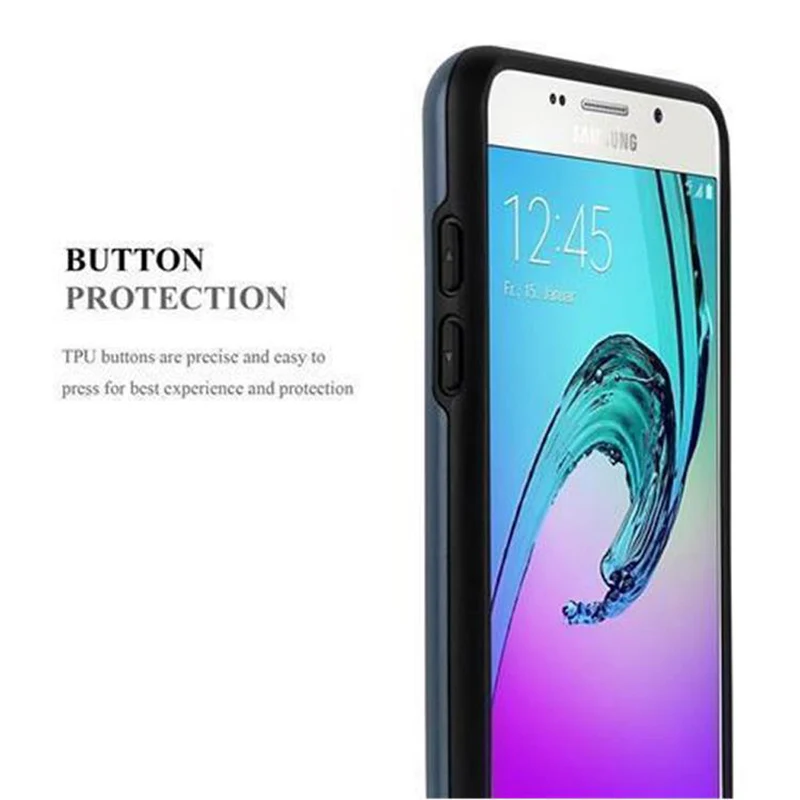 Cadorabo Hülle kompatibel mit Samsung Galaxy A5 2016 Outdoor Hybrid Hard Case Schutzhülle mit Kartenfach im Heavy Duty Design