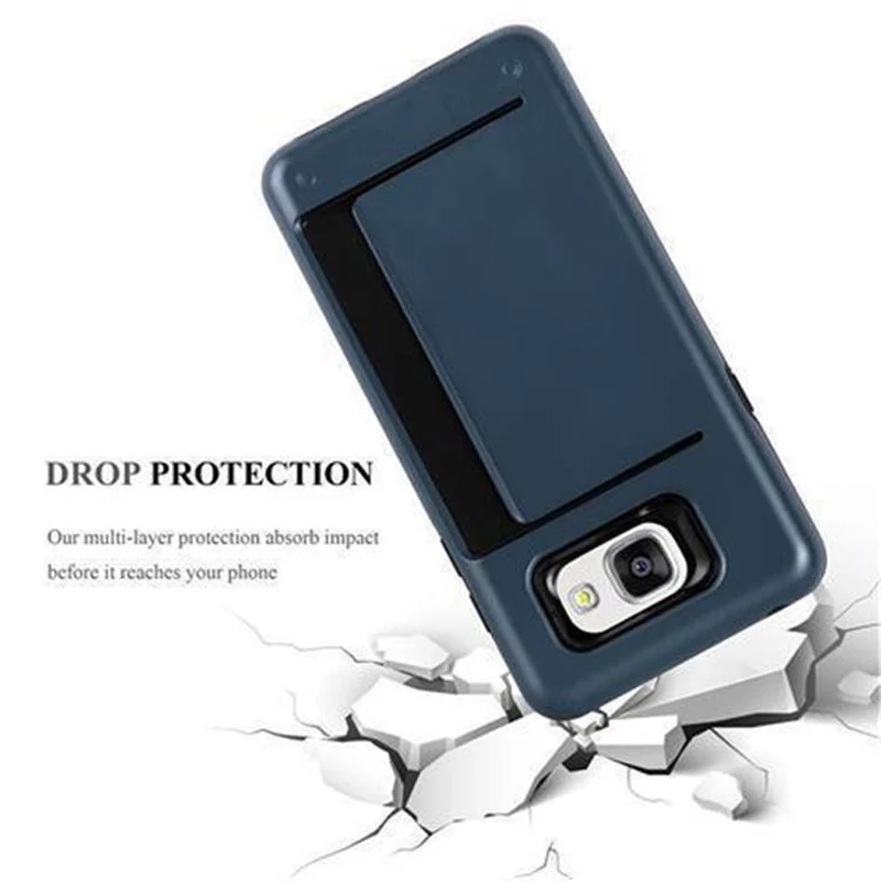 Cadorabo Hülle kompatibel mit Samsung Galaxy A5 2016 Outdoor Hybrid Hard Case Schutzhülle mit Kartenfach im Heavy Duty Design