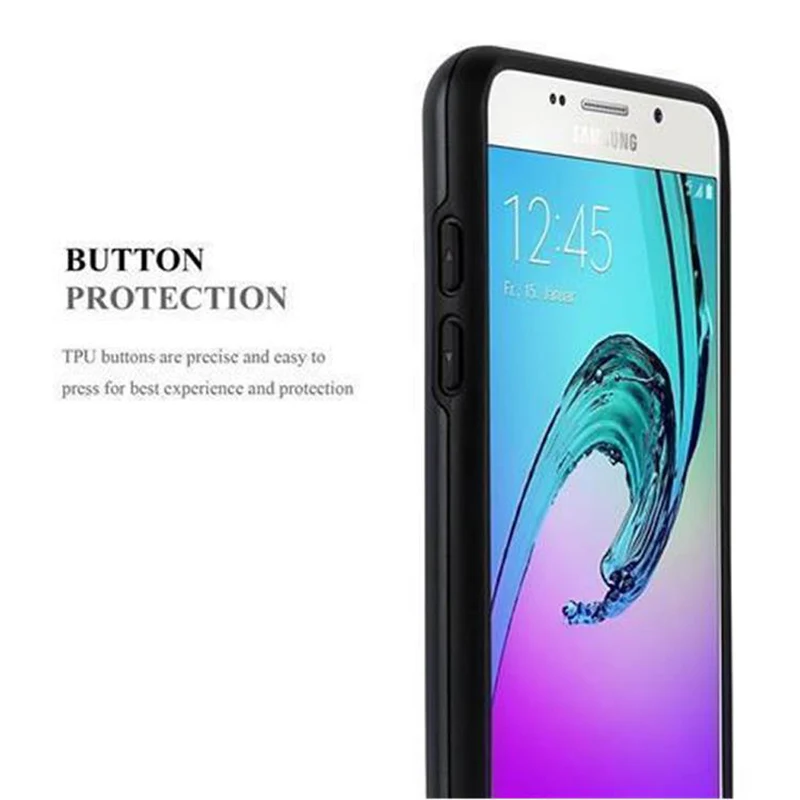 Cadorabo Hülle kompatibel mit Samsung Galaxy A3 2016 Outdoor Hybrid Hard Case Schutzhülle mit Kartenfach im Heavy Duty Design